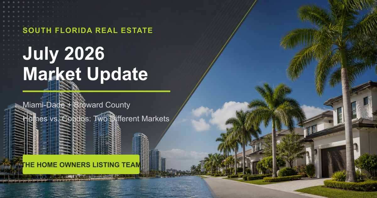 July 2026 South Florida real estate market update for Miami-Dade and Broward counties