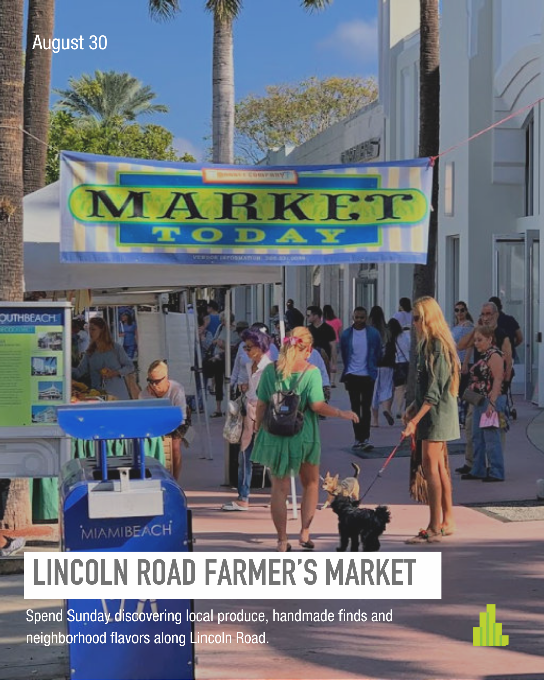 Lincoln Road Farmers Market in Miami Beach on August 30, 2026